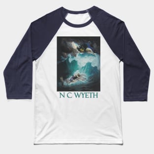 Neptune Battles with Odysseus by N C Wyeth Baseball T-Shirt